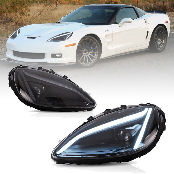 VLAND LED Dual Beam Projector Headlights For Chevrolet Corvette C6 2005-2013 6th Gen (Sixth generation) [Not Ship to US/CA]