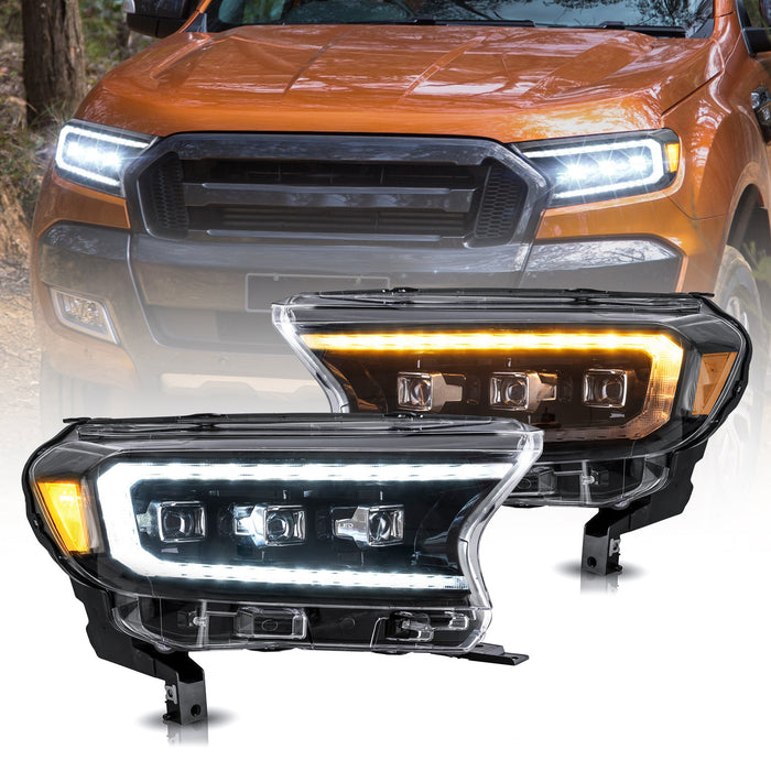 VLAND LED Matrix Projector Headlights Ford Ranger 2015-2021  (For International Version)