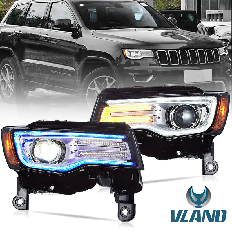 VLAND LED Dual Beam Projector Headlights for Jeep Grand Cherokee WK2 2014-2021 4th Gen (Fourth Generation WK2)