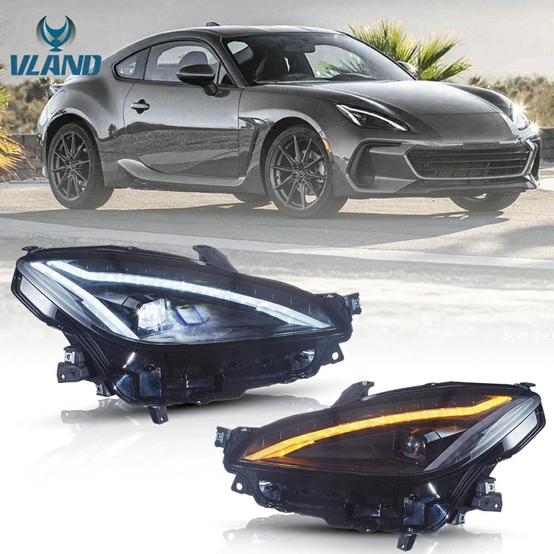 VLAND Full LED Dual Beam Projector Headlights for Toyota GR86 2021-2024 ZN8 2nd Gen / Subaru BRZ 2021-2024 ZD8 2n Gen