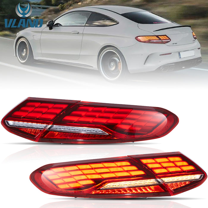 VLAND Full LED Tail Lights for Mercedes-Benz C-Class C205 Coupe 2015-2023 A205 Cabriolet/Convertible 2016-2023 4th Gen