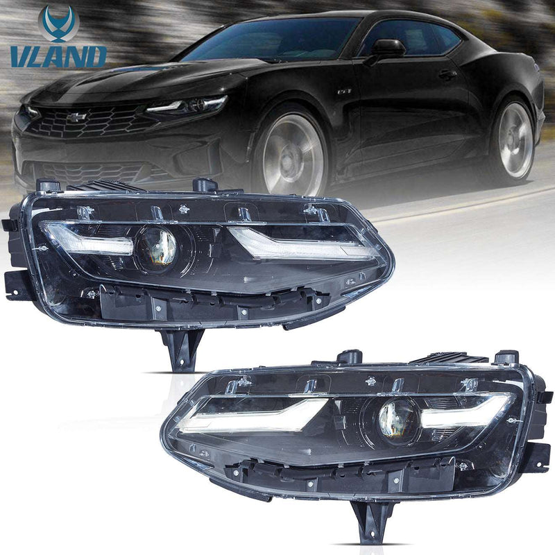 VLAND Full LED Dual Beam OE Style Headlights for Chevrolet Camaro 2019-Present 1LS/1LT/2LT/3LT/LT1 2Door RWD Coupe / Convertible (NOT FIT 1SS 2SS and ZL1)