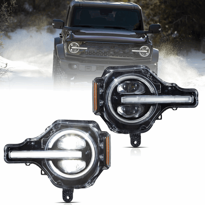 VLAND Full LED Projector RGB Headlights for Ford Bronco 2021-2023 6th Gen (U725)