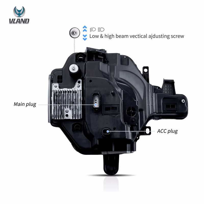 VLAND Full LED Projector RGB Headlights for Ford Bronco 2021-2023 6th Gen (U725)