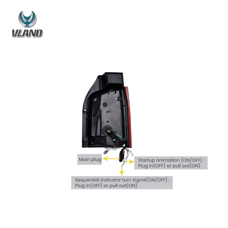 Vland LED Tail Lights for 2010-2014 VW Transporter T5 Multivan Caravelle