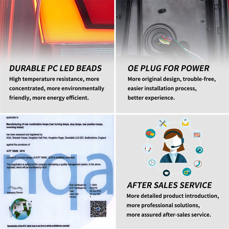 Vland LED Tail Lights for 2010-2014 VW Transporter T5 Multivan Caravelle