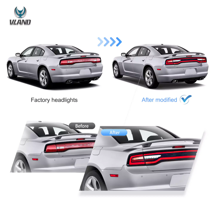 Vland LED Tail Lights For Dodge Charger 2011-2014