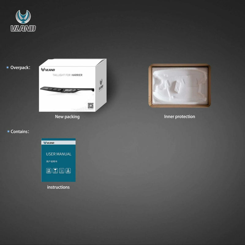 Vland Full LED Tail Lights for 2021–2024 Toyota Venza & Toyota Harrier 4th gen XU80 with Sequential Turn Signal