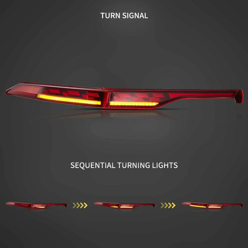 Vland Full LED Tail Lights for 2021–2024 Toyota Venza & Toyota Harrier 4th gen XU80 with Sequential Turn Signal