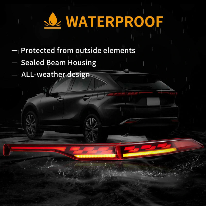 Vland Full LED Tail Lights for 2021–2024 Toyota Venza & Toyota Harrier 4th gen XU80 with Sequential Turn Signal