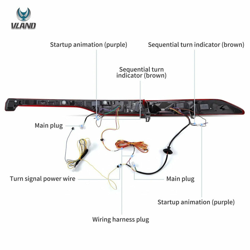 Vland Full LED Tail Lights for 2021–2024 Toyota Venza & Toyota Harrier 4th gen XU80 with Sequential Turn Signal