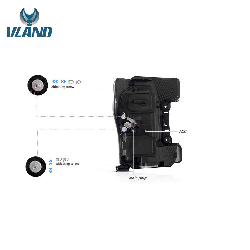 VLAND LED LHD Headlights for Ford F250 / F350 / F450 / F550 Super Duty 2017-2019 Fourth generation All Models