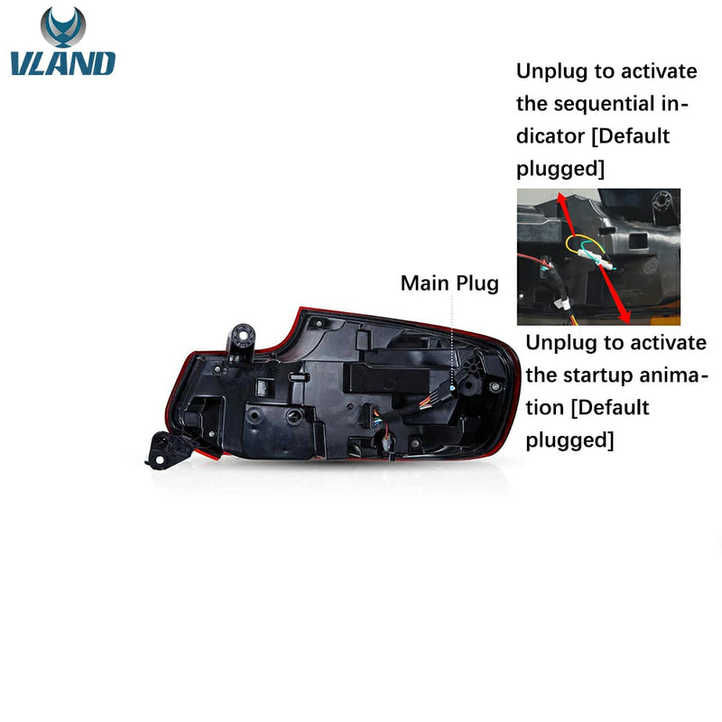 VLAND Full LED Tail Lights for BMW 2 Series M2 2014-2021 1st Gen (F87/F22/F23) w/ Startup Animation Selectable [GTS Style]