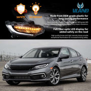VLAND Full LED Headlights + Tail Lights for Honda Civic Hatchback 2016-2021 [Not fit Type R]