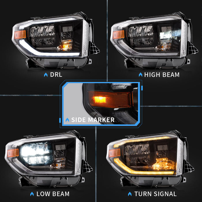 Faros delanteros LED VLAND para Toyota Tundra 2014-2018 con señales de giro secuenciales