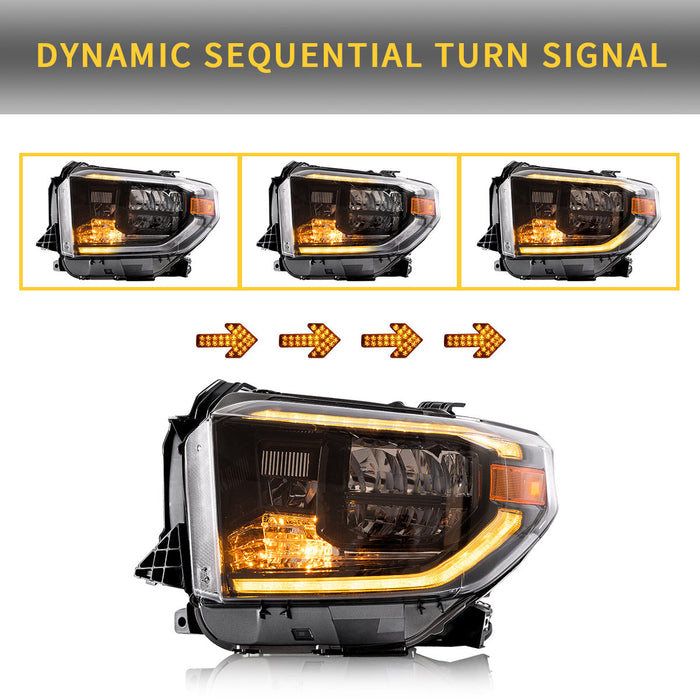 Faros delanteros LED VLAND para Toyota Tundra 2014-2018 con señales de giro secuenciales