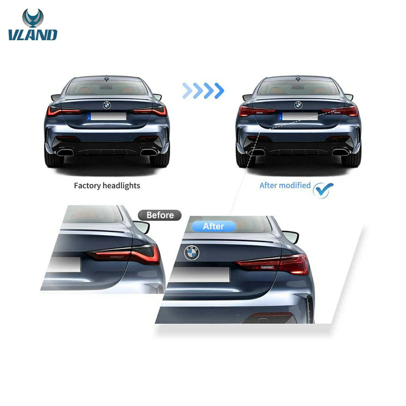 VLAND Full LED Tail Lights Assembly for BMW 4 Series Second Generation (G22/G23/G26/G82/G83) 2021-2023