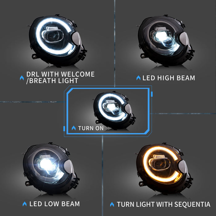 VLAND LED-Scheinwerfer und Rücklichter für BMW Mini Cooper R55 R56 R57 R58 R59 2007–2013