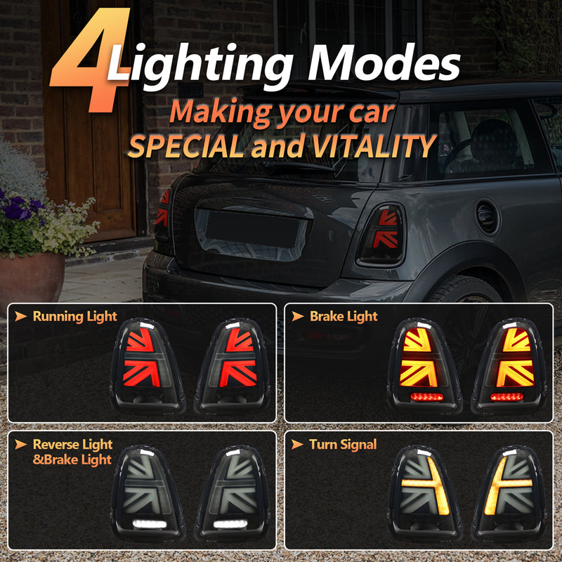 Vland LED Tail Lights For Mini Cooper R-Series 2007-2013 2nd Gen w/ Sequential Indicator