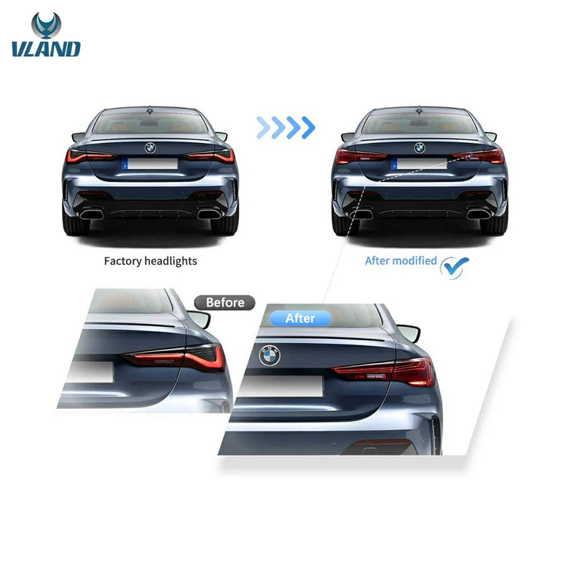 VLAND Full LED Tail Lights Assembly for BMW 4 Series Second Generation (G22/G23/G26/G82/G83) 2021-2023
