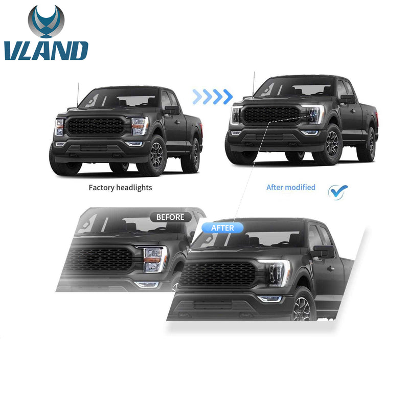 Reflektory projektorowe VLAND LED Matrix do Forda F150 14. generacji 2021-2023