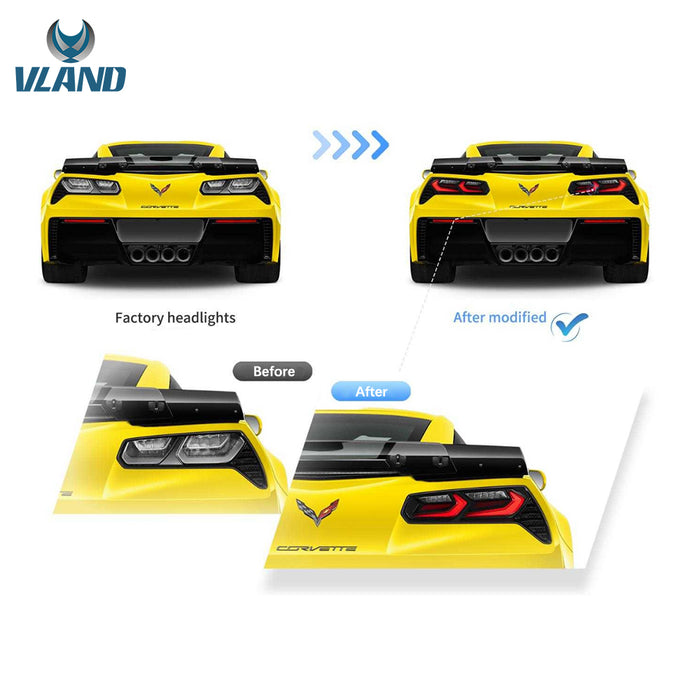 VLAND LED Tail Lights for Chevrolet Chevy Corvette C7 2014-2019 All Models