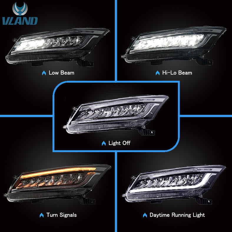 VLAND Full LED Headlights for Honda Accord 2013-2017