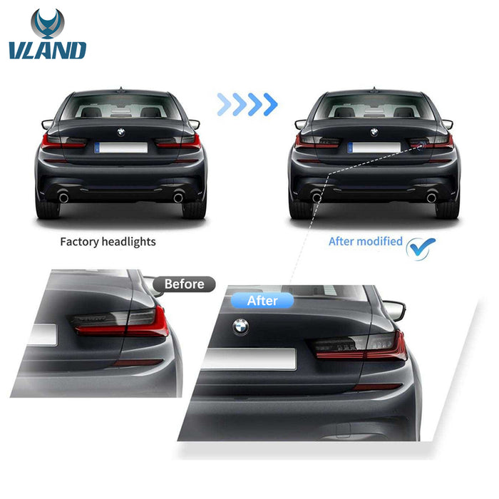 VLAND Full LED Laser Tail Lights for BMW 3 Series G20 Sedan 2019-2022 7th Gen (Seventh generation)