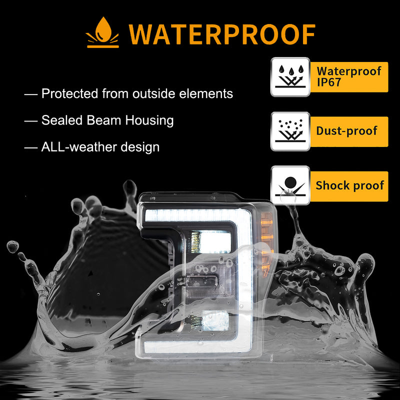 VLAND LED LHD Headlights for Ford F250 / F350 / F450 / F550 Super Duty 2017-2019 Fourth generation All Models