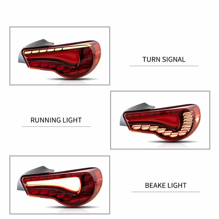 VLAND Dual Beam Projector Headlights + Full LED Tail Lights for Toyota 86 12-20 Subaru BRZ 13-20 Scion FR-S 13-20