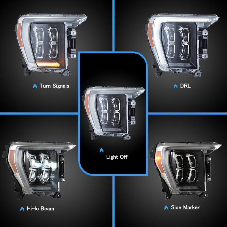 Reflektory projektorowe VLAND LED Matrix do Forda F150 14. generacji 2021-2023
