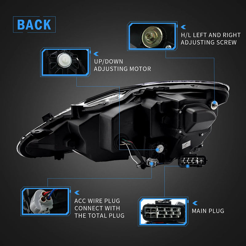 VLAND LED Headlights + Full LED Tail Lights for Lexus IS250 IS350 2006-2012 IS200d IS F 2008-2014