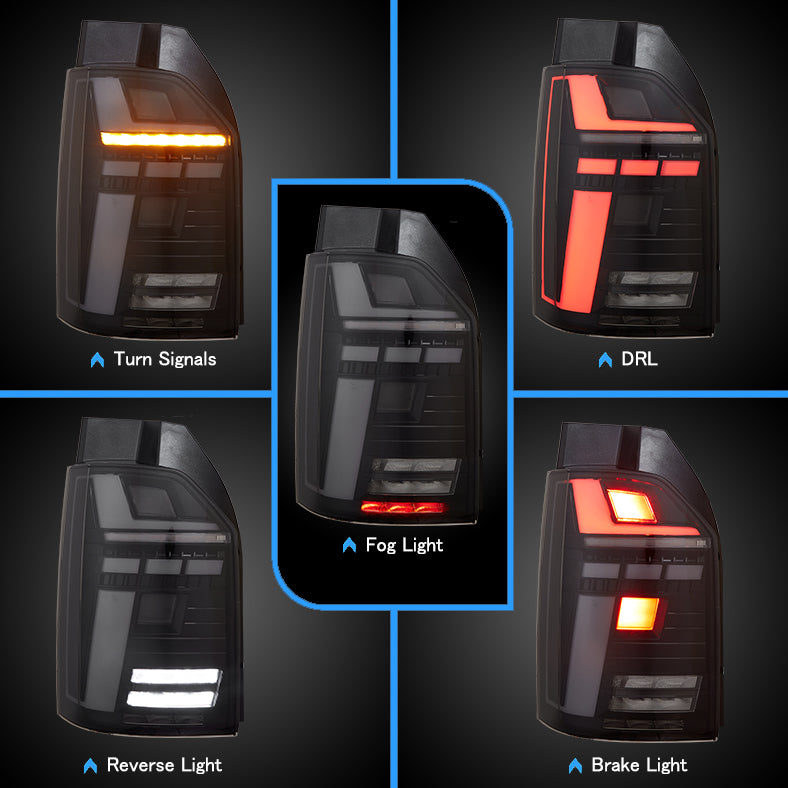 VLAND Full LED Tail Lights for Volkswagen / VW Transporter Caravelle Multivan T6 2015-2020 & T6.1 2019-2020