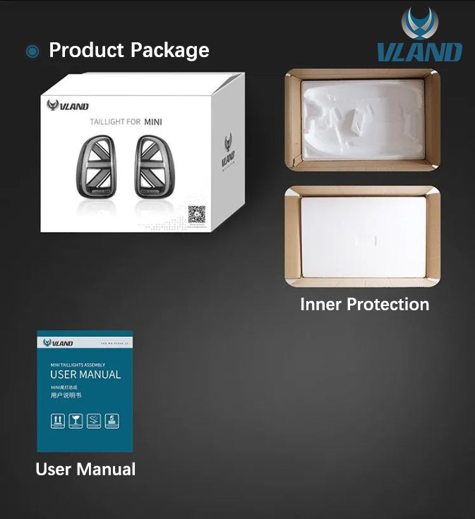 Vland LED Tail Lights II For Mini Cooper Countryman R60 2010-2016 (First Generation) with Start-up Animation