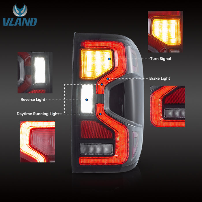 VLAND Full LED Tail Lights for Ford Ranger T6.2 2nd Gen 2022-UP