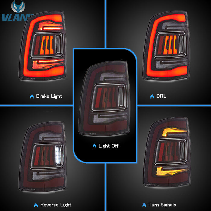 Feux arrière LED VLAND pour Dodge Ram 1500 2009-2018 avec animation de démarrage