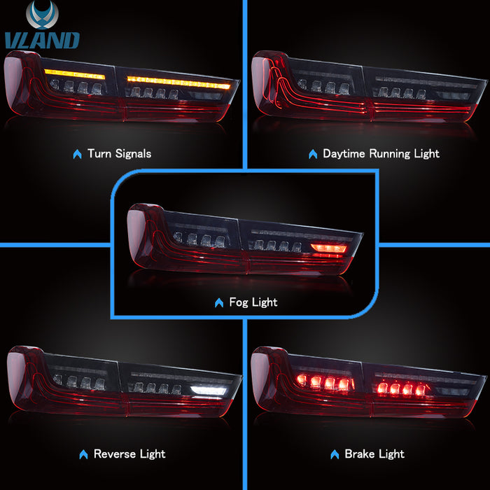 VLAND Full LED Laser Tail Lights for BMW 3 Series G20 Sedan 2019-2022 7th Gen (Seventh generation)