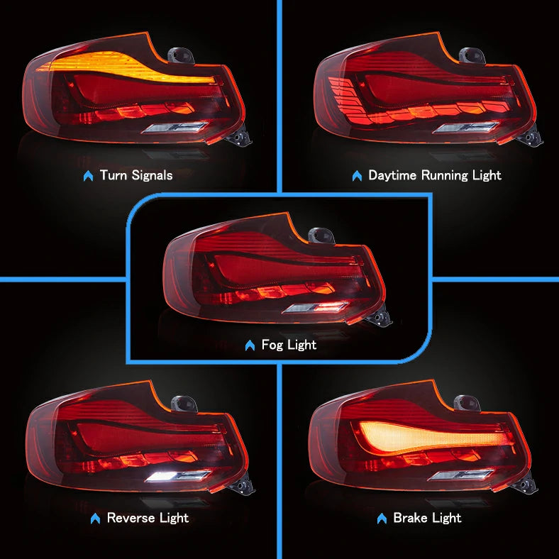 VLAND Full LED Tail Lights for BMW 2 Series M2 2014-2021 1st Gen (F87/F22/F23) w/ Startup Animation Selectable [GTS Style]
