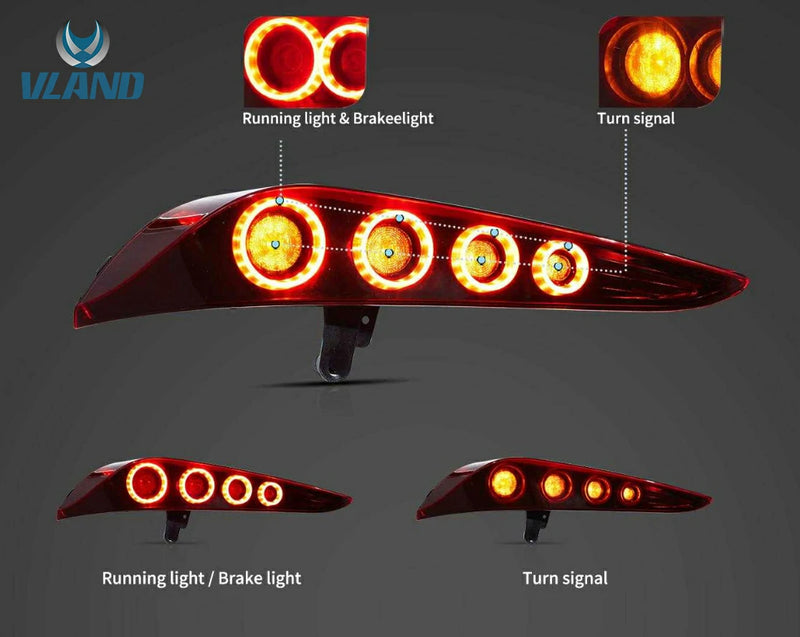 VLAND Full LED Tail Lights for Toyota GR Supra 2019-Present 5th Gen (Fifth Generation, Model Code J29/DB A90/A91) Heritage Edition Style Amber Turn Signal