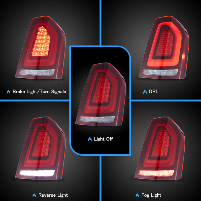 VLAND Full LED Tail Lights for Chrysler 300/Lancia Thema 2011-2014 2nd Gen LD