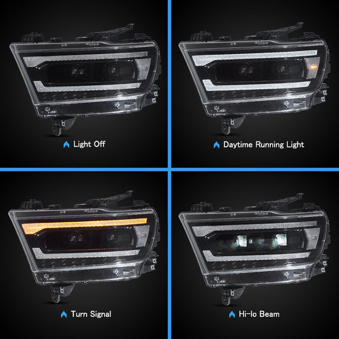 VLAND Voll-LED-Scheinwerfer für Ram 1500 ab 2019