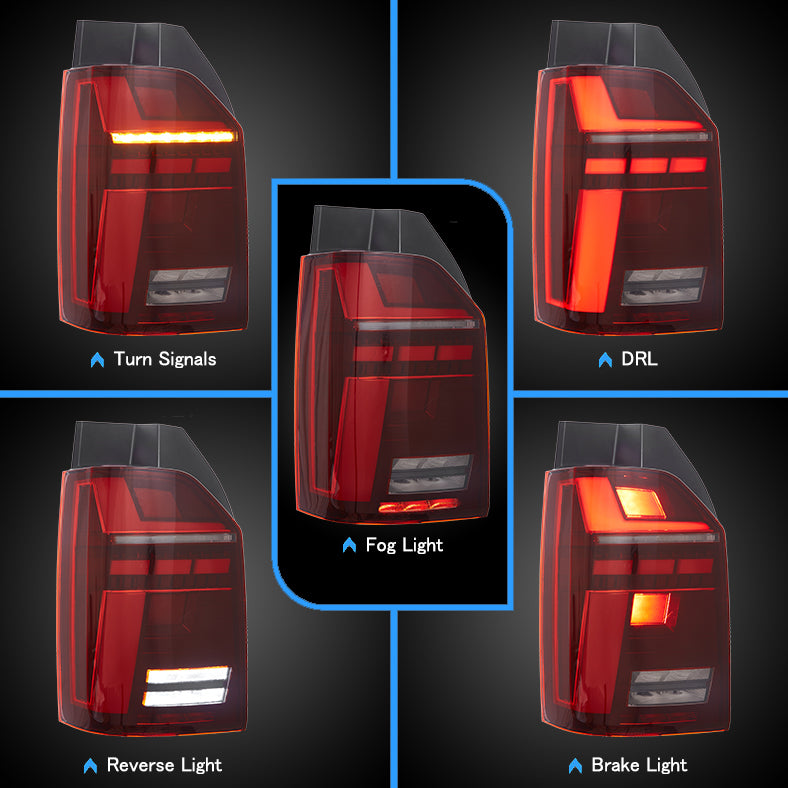 VLAND Full LED Tail Lights for Volkswagen / VW Transporter Caravelle Multivan T6 2015-2020 & T6.1 2019-2020