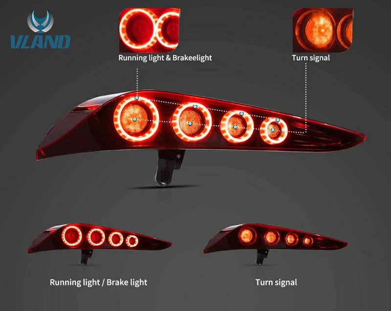 VLAND Full LED Tail Lights for Toyota GR Supra 2019-Present 5th Gen (Fifth Generation, Model Code J29/DB A90/A91) Heritage Edition Style Red Turn Signal