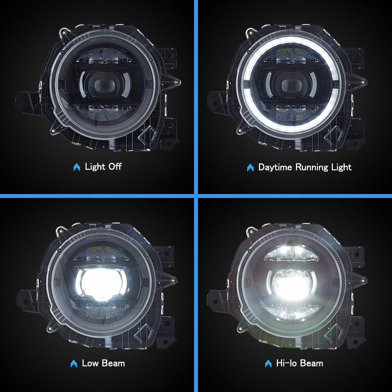 VLAND Full LED Headlights For スズキ ジムニー 4代目 2018-2023 JB64W JB74W / Suzuki Jimny 2018-2023 4th Gen (Fourth Generation)