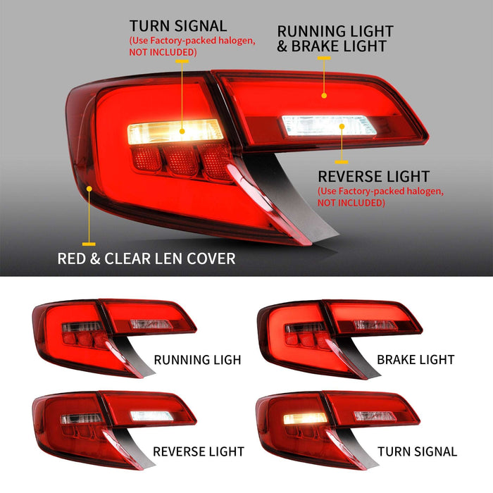 VLAND Custom LED Red Smoked Tail Lights for Toyota Camry 2012-2014 XV50 7th Gen (MOQ of 100)