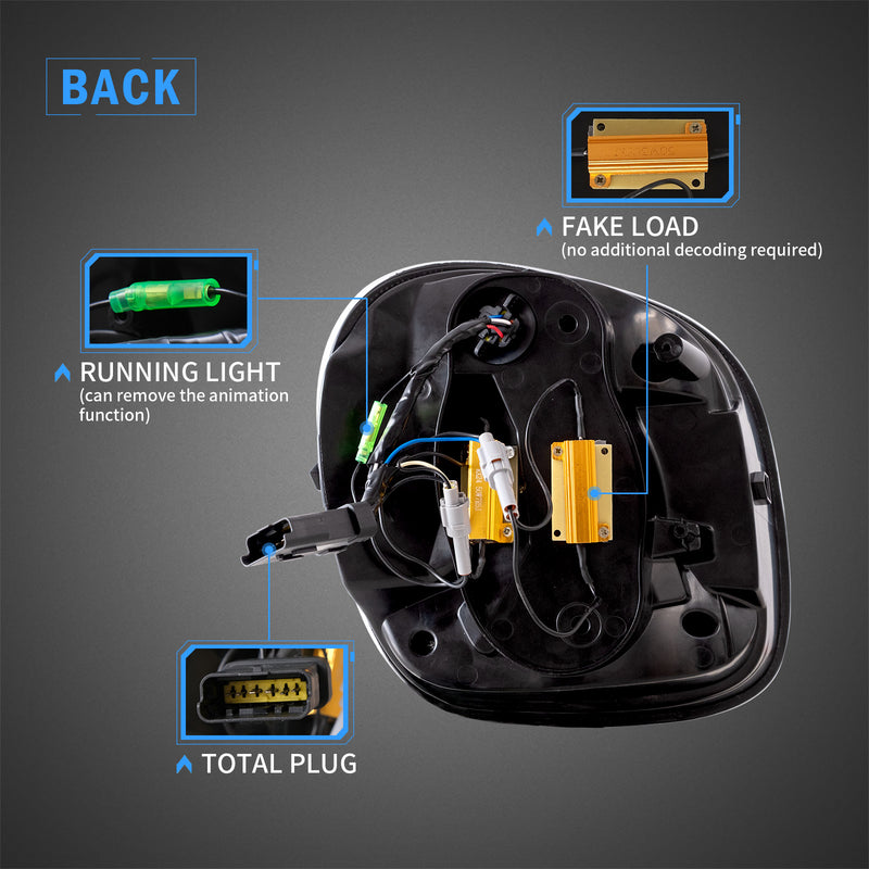 VLAND Full LED Tail Lights For Mercedez Benz Smart 453 Fortwo/Forfour 2015-2019