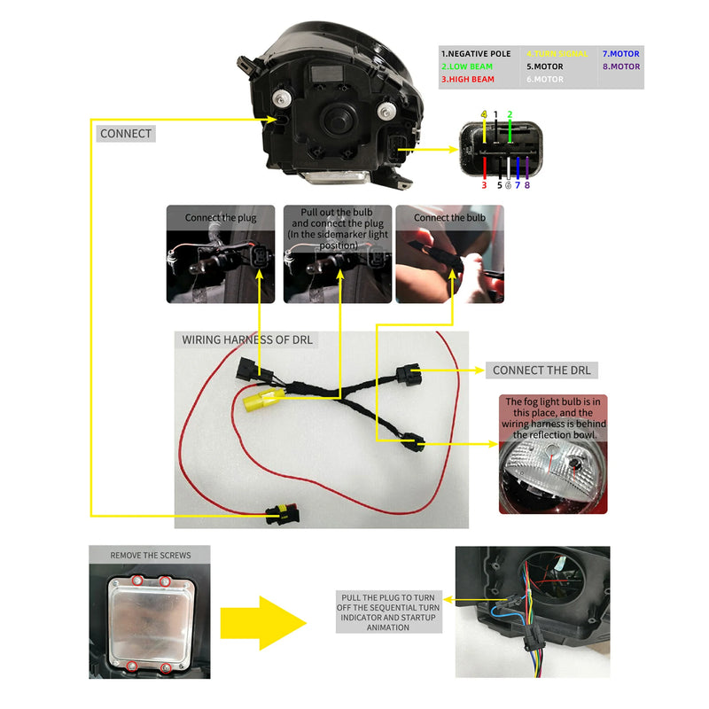 VLAND LED Headlights For Mini Cooper F56 2014-2023 DRL With Animation Function