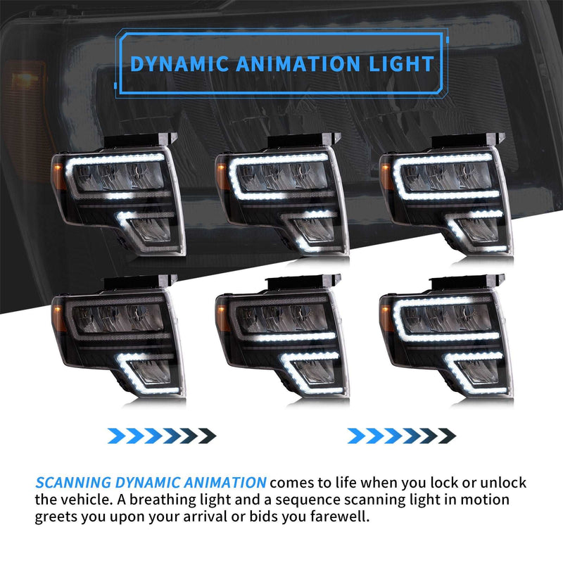 VLAND Full LED Headlights & Tail Lights For Ford F150 Pickup 2009-2014