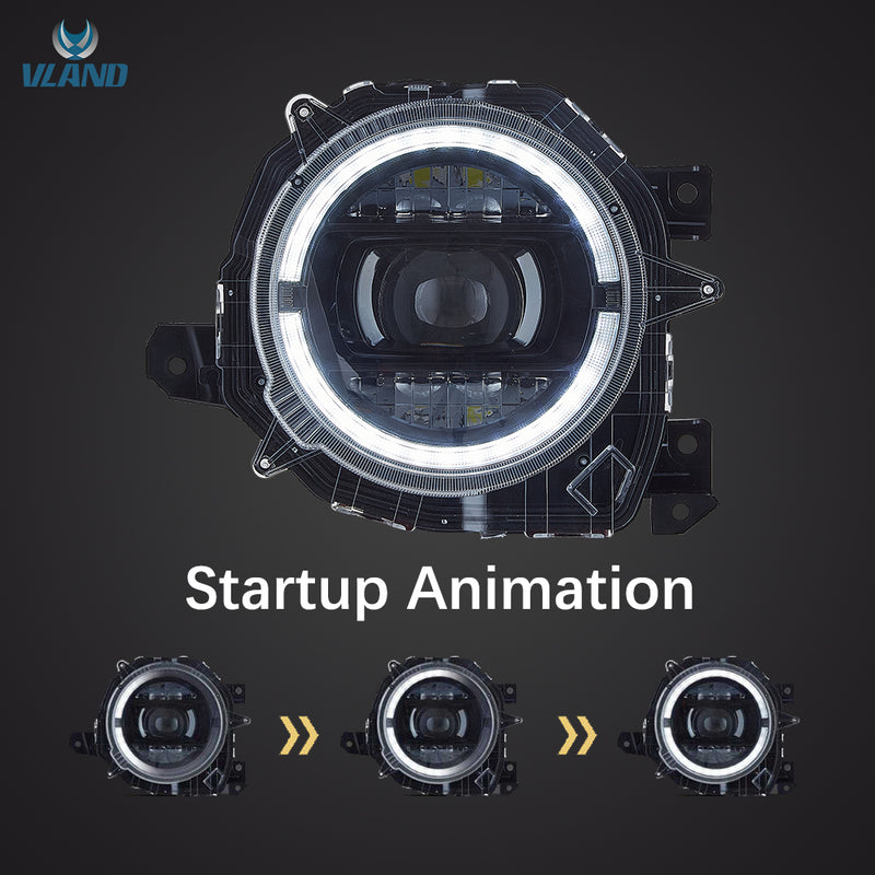 VLAND Full LED Headlights For スズキ ジムニー 4代目 2018-2023 JB64W JB74W / Suzuki Jimny 2018-2023 4th Gen (Fourth Generation)