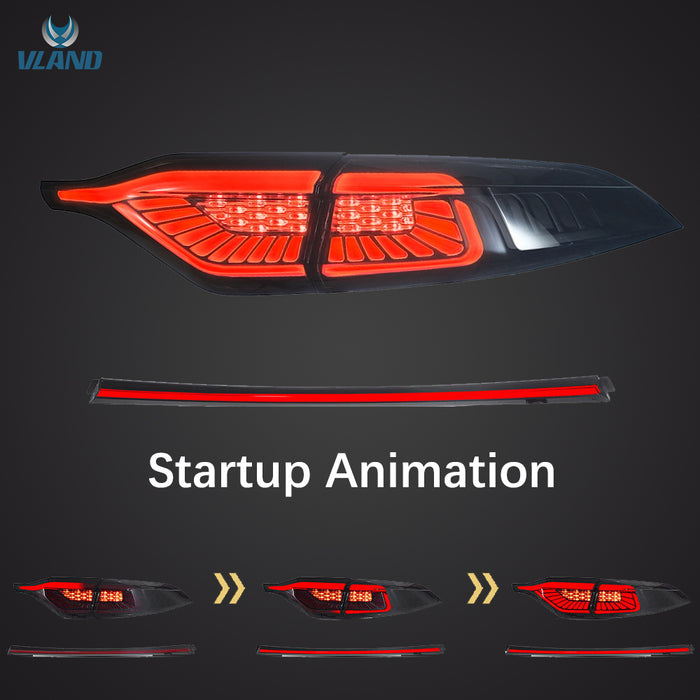 VLAND Full LED Tail Lights for Toyota Corolla 2019-UP 12th Gen Trunk Light w/ Sequential Turn Signals Start-up Animation